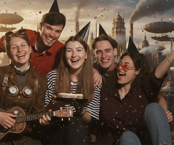 Imagen de amigos estilo surrealista